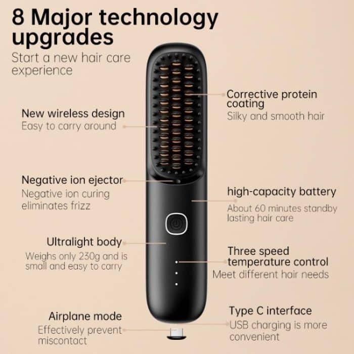 Negative Ionen-Haarpflege Kabelloser Haarglätter Tragbarer Haarglätter für glattes und lockiges Haar – Bild 4