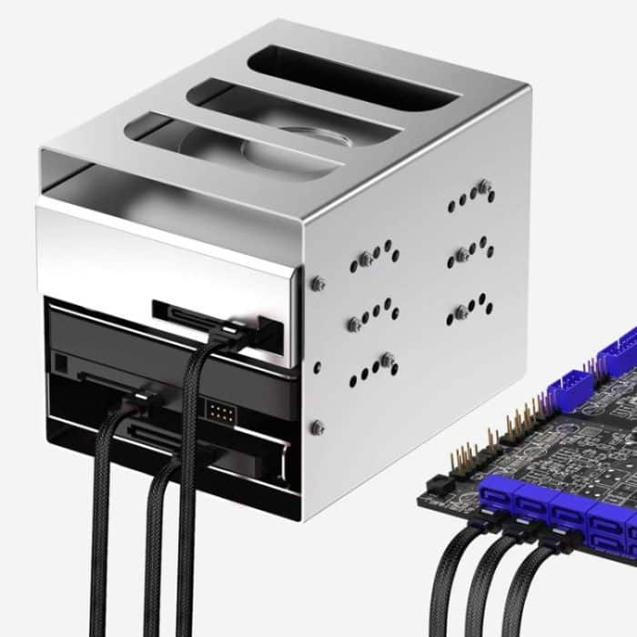 SATA3.0 mit Aluminiumfolienschild geflochtenes Kabelgehäuse Computer-Festplatten-Stromkabel, 0.5m – Bild 2