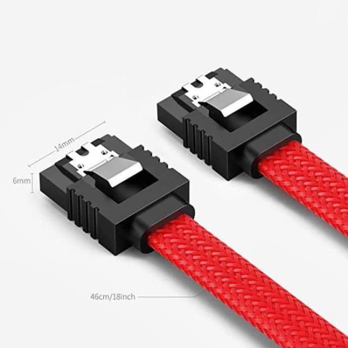 SATA3.0 mit Aluminiumfolienschild geflochtenes Kabelgehäuse Computer-Festplatten-Stromkabel, 0.5m – Bild 3