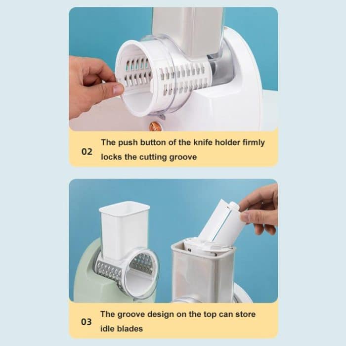 CY-661 3-in-1 Küche Multifunktions Roller Elektrische Gemüseschneider, White Wireless Model, Green Wireless Model, White US Plug, White UK Plug, White EU Plug, Green US Plug, Green UK Plug, Green EU Plug – Bild 9