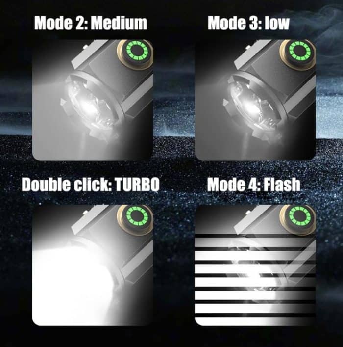 Mini-Taschenlampe mit 3 LEDs, wiederaufladbar, wasserdicht, mit Magnet am Ende und Batterie, S350, S400 – Bild 8