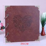 16 zoll Kunst Vintage Leder Fotoalbum DIY Hand-geklebt Fotoalbum Binder Bild Sammelalbum, 26x27cm – Bild 2