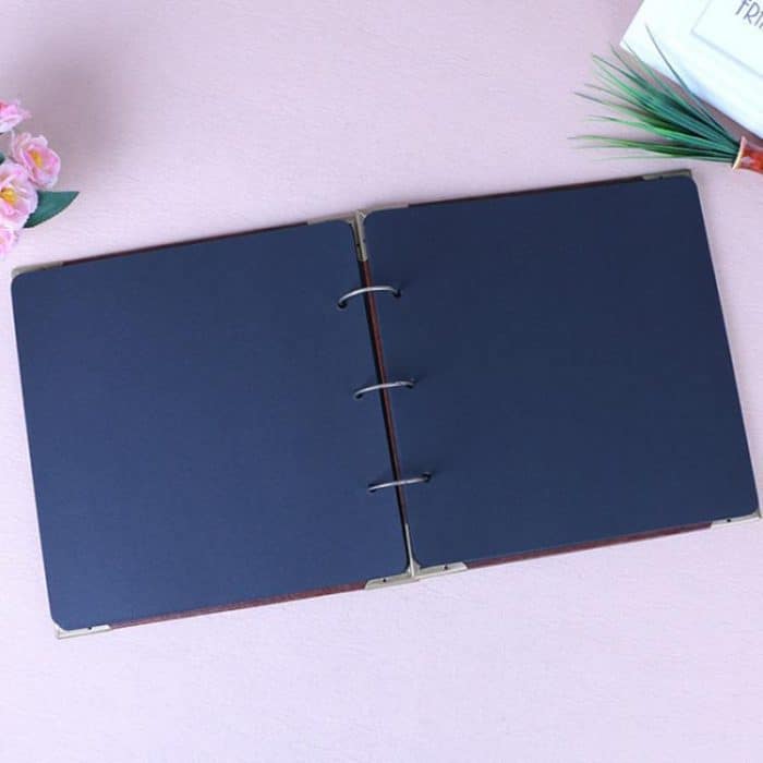 16 zoll Kunst Vintage Leder Fotoalbum DIY Hand-geklebt Fotoalbum Binder Bild Sammelalbum, 26x27cm – Bild 3