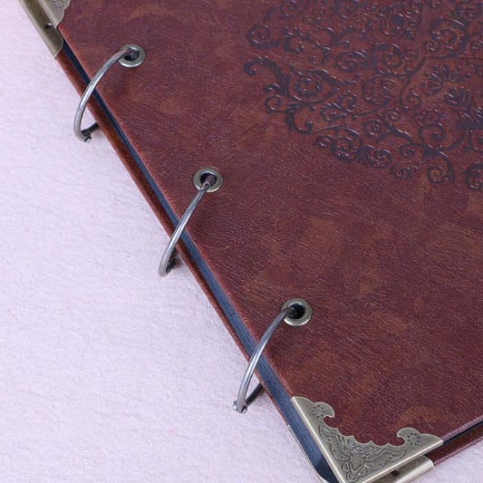 16 zoll Kunst Vintage Leder Fotoalbum DIY Hand-geklebt Fotoalbum Binder Bild Sammelalbum, 26x27cm – Bild 5