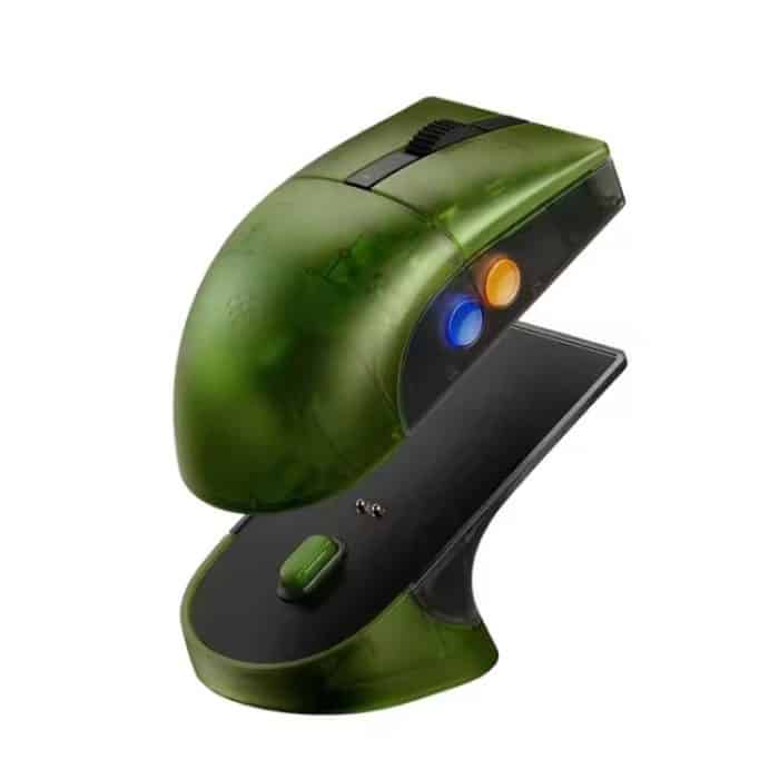 8BitDo Retro R8 Grün durchscheinende kabellose Maus mit Ladestation – Bild 2