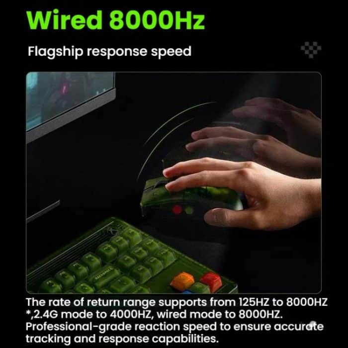 8BitDo Retro R8 Grün durchscheinende kabellose Maus mit Ladestation – Bild 9