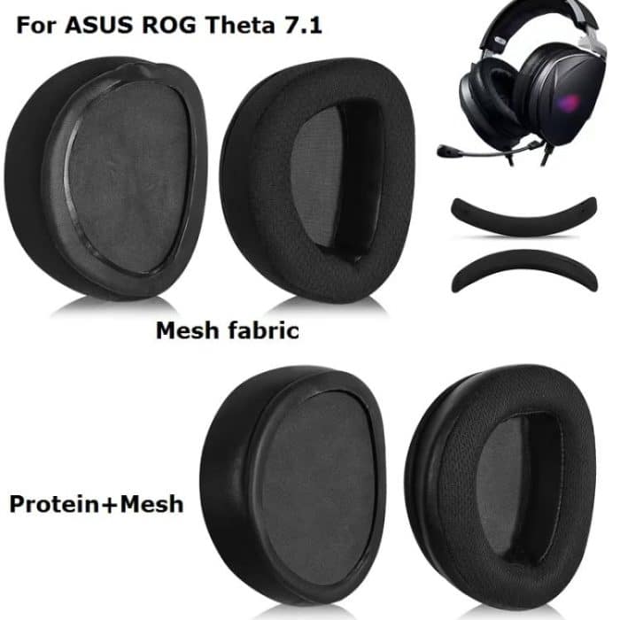Für ASUS ROG Theta 7.1 Kopfhörerzubehör, 1pair Mesh Cloth Earpads, 1pair Protein Mesh Earpads, Headband Cushion – Bild 2