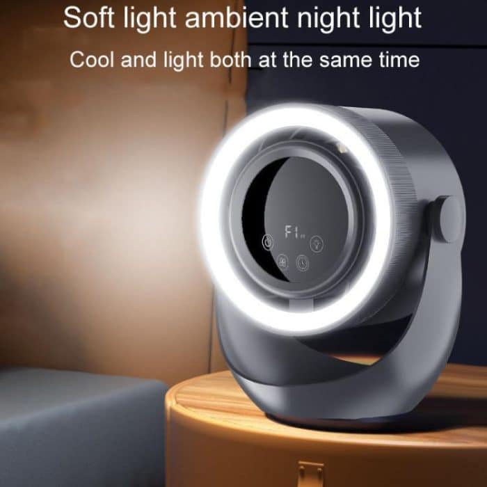 F158 Desktop Mini-Umwälzventilator mit mehreren Geschwindigkeiten, zeitgesteuerter Fernbedienung und beleuchtetem Ventilator, Gray Plug-In, Beige Plug-In, Gray Rechargeable, Beige Rechargeable – Bild 12