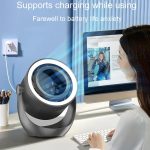 F158 Desktop Mini-Umwälzventilator mit mehreren Geschwindigkeiten, zeitgesteuerter Fernbedienung und beleuchtetem Ventilator, Gray Plug-In, Beige Plug-In, Gray Rechargeable, Beige Rechargeable – Bild 13