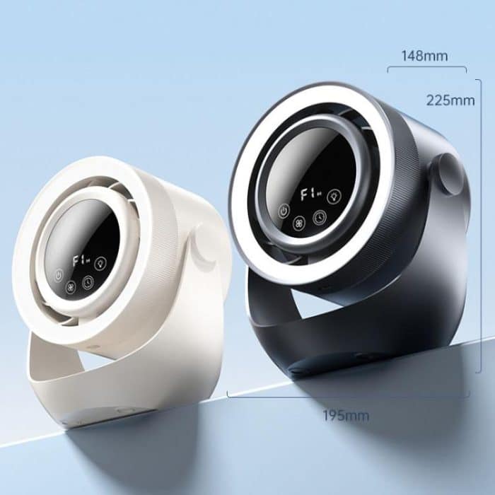 F158 Desktop Mini-Umwälzventilator mit mehreren Geschwindigkeiten, zeitgesteuerter Fernbedienung und beleuchtetem Ventilator, Gray Plug-In, Beige Plug-In, Gray Rechargeable, Beige Rechargeable – Bild 3
