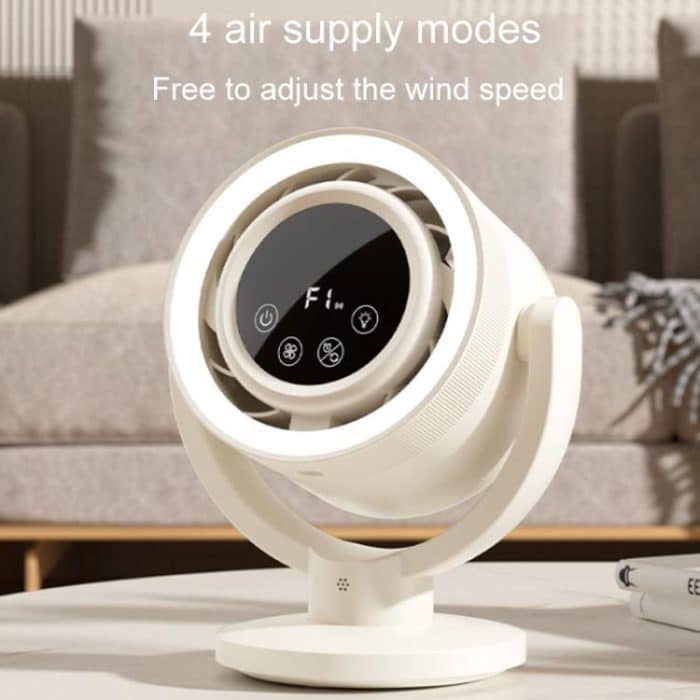 F168 Intelligenter Sprach-Desktop-Umwälzventilator Touchscreen-Schüttelkopf Hohe Rotationsgeschwindigkeit Rotorloser Nachtlichtventilator – Bild 8