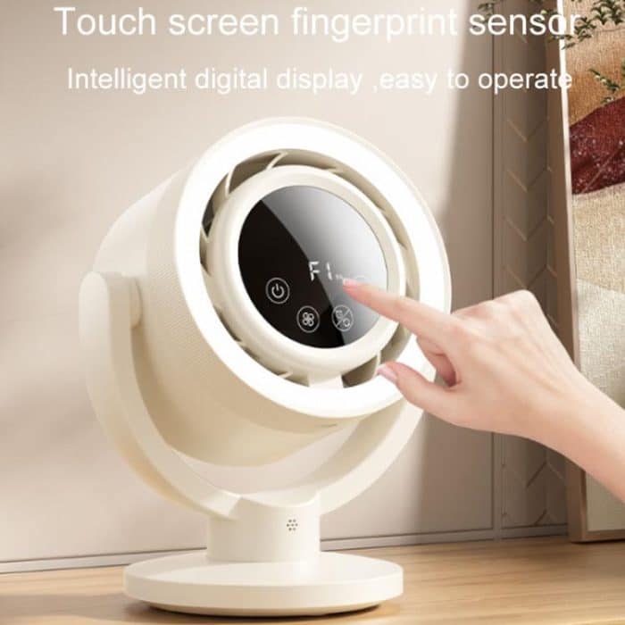 F168 Intelligenter Sprach-Desktop-Umwälzventilator Touchscreen-Schüttelkopf Hohe Rotationsgeschwindigkeit Rotorloser Nachtlichtventilator – Bild 10