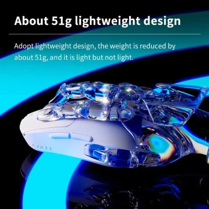 Ajazz AJ199 MAX Kabellose 2,4 GHz kabelgebundene BT-Tri-Mode-Maus PAW3395 Leichte Gaming-Maus – Bild 8