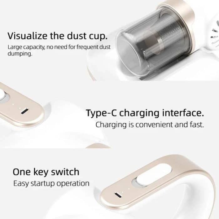 85000Pa Smart Handstaubsauger Kabelloser Staubmilbenentfernungs-UV-Sterilisator-Staubsauger – Bild 9