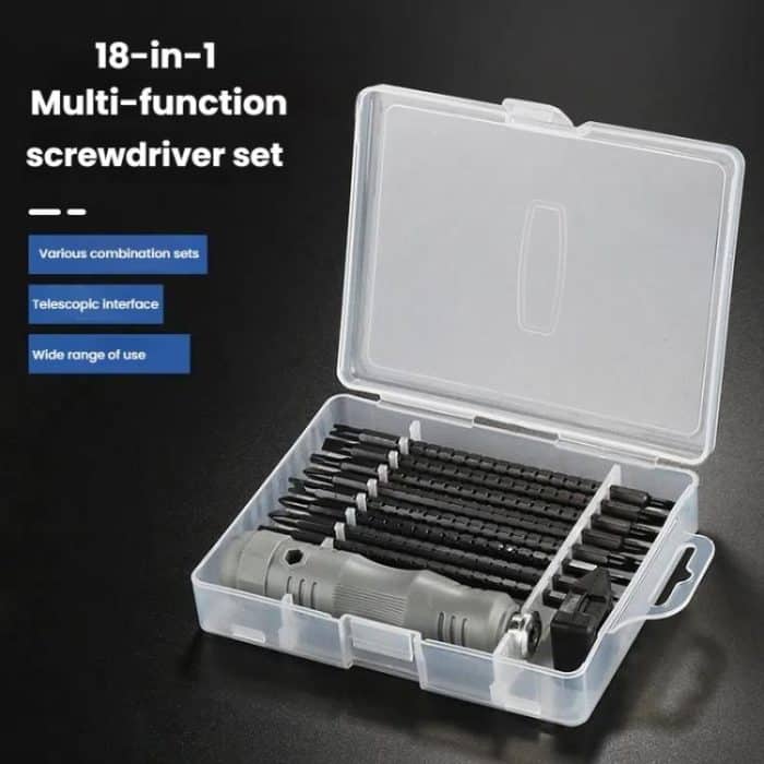 Multifunktionaler, kombinierter, einziehbarer Schraubendrehersatz mit doppeltem Verwendungszweck, Iso-U-Kreuzschlitzschraubendreher-Reparaturwerkzeuge, 18 In 1 – Bild 5