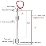 20 W/0,5 A/0–220 V Hochtemperaturbeständiger Schwimmer-Wasserstandsschalter-Sensor, Double Ball 100mm, Double Ball 150mm, Double Ball 200mm, Double Ball 250mm, Double Ball 300mm, Double Ball 350mm, Double Ball 400mm – Bild 3