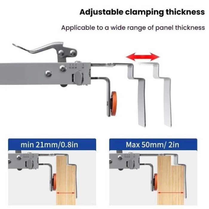 RUITOOL Edelstahl Push Quick Drawer Clamp Einstellbare Teleskop Holzbearbeitung Vorrichtung Klemmen, Small Bow Clip, Small Bow Clip + 1pc Big Bow Clip Plate – Bild 6