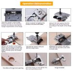 RUITOOL Scharnierlocher aus Edelstahl, verstellbarer Rand, Schnellvorrichtung, Holzbearbeitung, Schranktürscharnier-Stanzwerkzeug, 5 In 1, 6 In 1 – Bild 11