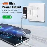 2 USB + 2 Typ-C Digital Display Handy Multi-Port Ladegerät, EU Plug Black, US Plug Black, UK Plug Black, EU Plug White, US Plug White, UK Plug White – Bild 4