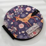 Rundes Fotoalbum aus Holz, Gedenkalbum, Kinderwachstums-Fotobücher, Cartoon, DIY-Sammelalbum, Deer, Pale Blue Dandelion, OUR Adventure, Dark Flower, Light-colored Floret, OUR  STOR, Life, Please Smile