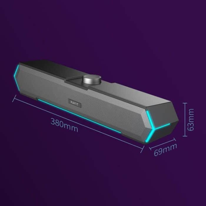 Havit M19 RGB-Lichteffekt-Desktop-Computer-Kabellautsprecher, Black Standard Version, White Standard Version, Black Bluetooth Version, Bluetooth Microphone Version – Bild 2