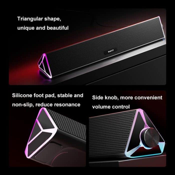 Havit M15 RGB-Beleuchtungseffekt Dual-Lautsprecher Stereo-Desktop-Computer Kabelgebundener Lautsprecher – Bild 7