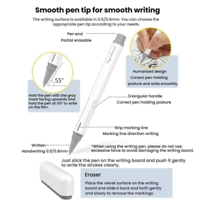 Magnetisches Whiteboard mit Nano-Mikrokapseln zum Zeichnen und Schreiben, A3 20 Inches, A4 16 Inches, A5 11 Inches – Bild 2