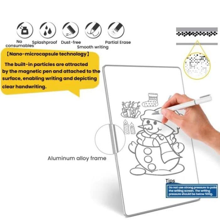 Magnetisches Whiteboard mit Nano-Mikrokapseln zum Zeichnen und Schreiben, A3 20 Inches, A4 16 Inches, A5 11 Inches – Bild 3