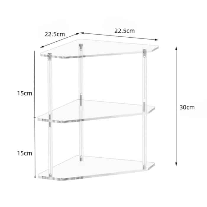 Dreischichtiger Eck-Aufbewahrungstisch aus Acryl für Wohnzimmer und Arbeitszimmer – Bild 2