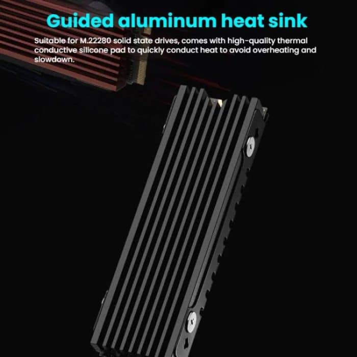 FinalCool M.2 2280 NVME SSD Kühler Aluminium Kühlkörper für Desktop PC PS5, M.2 2280 Black, M.2 2280 Silver, M.2 2280 Red – Bild 5