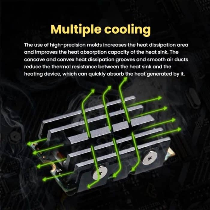 FinalCool M.2 2242 SSD Solid State Drive Kühlkörper Aluminiumkühler, M.2 2242 Black – Bild 5