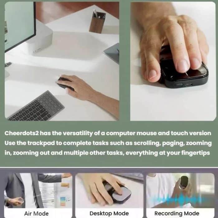 Cheerdots 2 Smart Magnetic Split Air Mouse Kabelloses Laden Bluetooth Dual Mode Maus, Black Basic, Dark Grey Basic, Black Recording, Dark Grey Recording – Bild 10