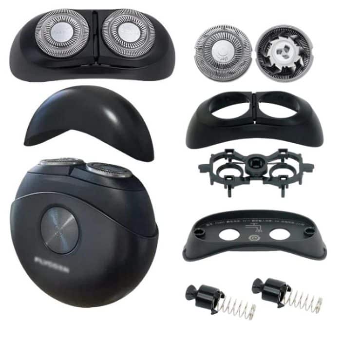 Für FLYCO Rasierapparat FS890 891 892 FS893 Ersatzklingenkopf Zubehör, 2pcs Blades+Nets, Head Cover, Blade Holder, Head Cover+Blade Holder, Whole Head, Center Holder Card, 2pcs Axle Caps + Springs – Bild 2