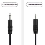 Monokabel, 2-poliges AUX-Einzelkopfkabel, Lautsprecher-Audio-Netzkabel, Audiokabel, Länge: 25 cm, 2.5mm Male, 2.5mm Female, 3.5mm Male, 3.5mm Female – Bild 5