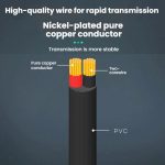 Monokabel, 2-poliges AUX-Einzelkopfkabel, Lautsprecher-Audio-Netzkabel, Audiokabel, Länge: 25 cm, 2.5mm Male, 2.5mm Female, 3.5mm Male, 3.5mm Female – Bild 8