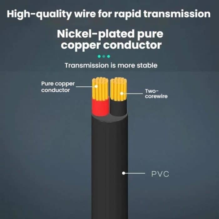 Monokabel, 2-poliges AUX-Einzelkopfkabel, Lautsprecher-Audio-Netzkabel, Audiokabel, Länge: 25 cm, 2.5mm Male, 2.5mm Female, 3.5mm Male, 3.5mm Female – Bild 8
