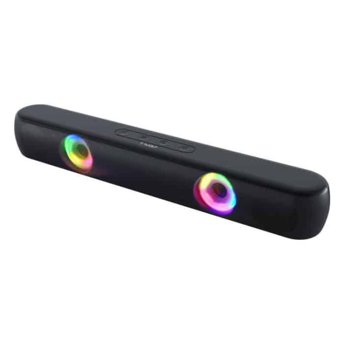 TBD0605857801A.jpg T-WOLF B320 TWS RGB Bluetooth 5.0 Speaker Desktop Soundbar Subwoofer Support USB / AUX / TF / FM, B320 – Bild 1