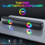 T-WOLF B320 TWS RGB Bluetooth 5.0 Speaker Desktop Soundbar Subwoofer Support USB / AUX / TF / FM, B320 – Bild 3