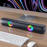 T-WOLF B320 TWS RGB Bluetooth 5.0 Speaker Desktop Soundbar Subwoofer Support USB / AUX / TF / FM, B320 – Bild 8
