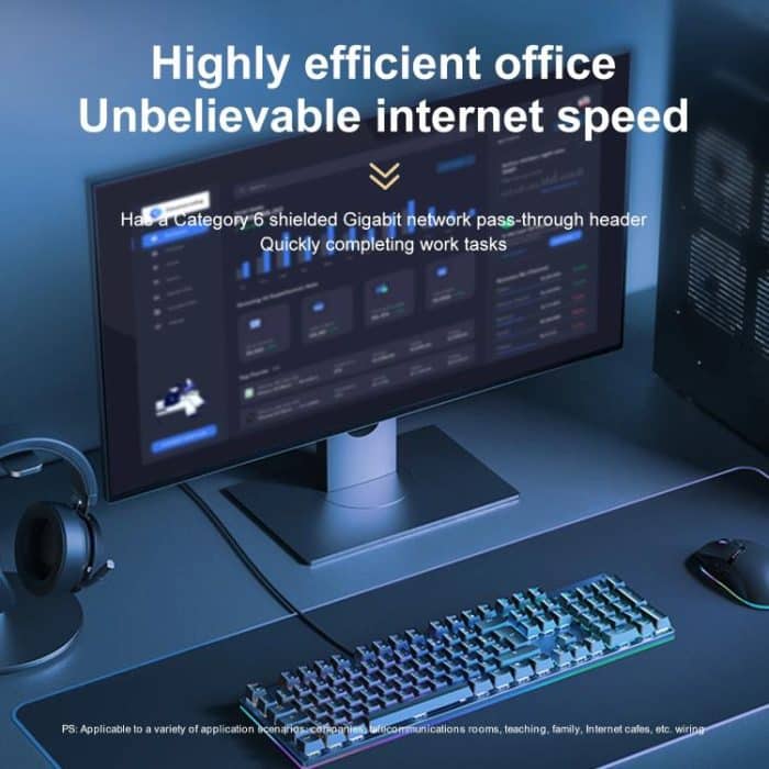 Mindpure AD043 2pcs Network Cable Pair Connector Extender Adapter RJ45 Network Gigabit Dual Pass-through Broadband Crystal Heads, AD043 – Bild 3