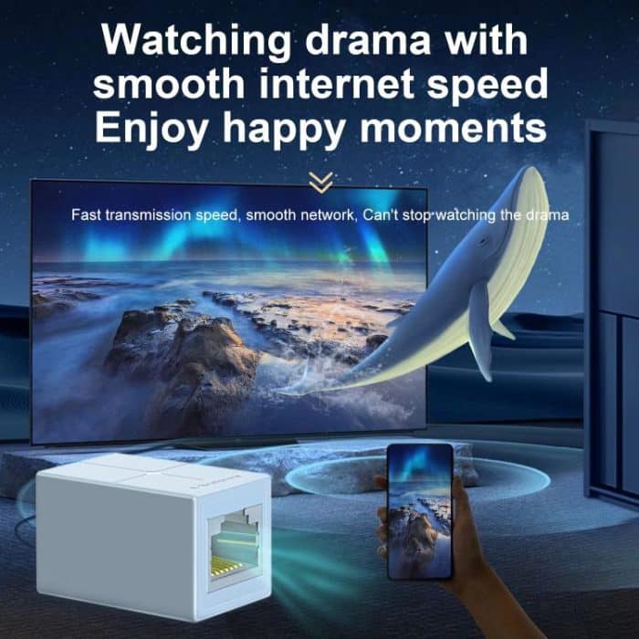 Mindpure AD043 2pcs Network Cable Pair Connector Extender Adapter RJ45 Network Gigabit Dual Pass-through Broadband Crystal Heads, AD043 – Bild 4