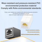 Mindpure AD043 2pcs Network Cable Pair Connector Extender Adapter RJ45 Network Gigabit Dual Pass-through Broadband Crystal Heads, AD043 – Bild 6