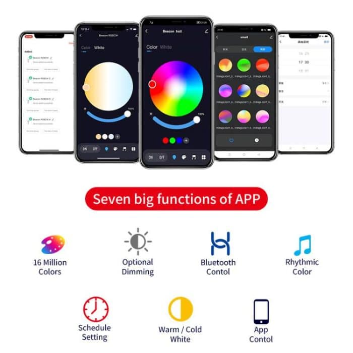 Tuya Bluetooth Smart Ceiling Lamp Round Recessed RGBCW Color Changing Dimmable Ceiling Light, Tuya Bluetooth 10W 85-265V – Bild 4