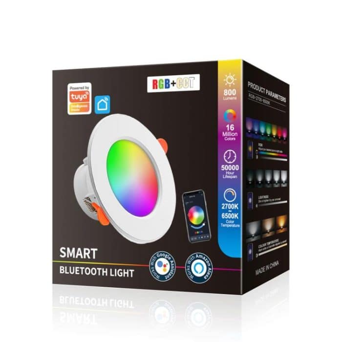 Tuya Bluetooth Smart Ceiling Lamp Round Recessed RGBCW Color Changing Dimmable Ceiling Light, Tuya Bluetooth 10W 85-265V – Bild 10