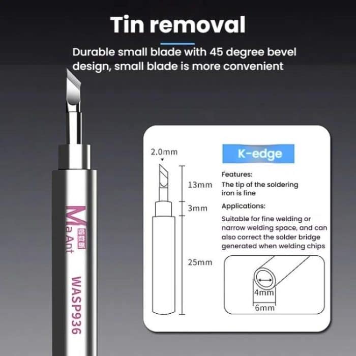 MaAnt WASP936 Universal Flying Wire Soldering Iron Tip Lead-Free Soldering Tip, SK, IS, I – Bild 9