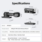 aMagisn Mini Quick Release Mount for Sports Cameras, 2-claw Base+1/4 Inch Cover, 2-claw Base+3-claw Cover, 1/4 Inch Base + 1/4 Inch Cover, 1/4 Inch Base+3-claw Cover, 2-claw Main Body, 1/4 Inch Main Body, 1/4 Upper Cover, 3-claw Upper Cover – Bild 12