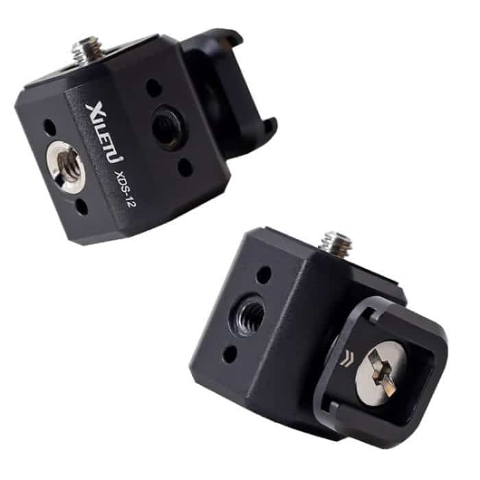 XILETU Stativschraube Lochadapter mit Kaltschuh 3/8 Zoll 1/4 Zoll Gewindelöcher ARRI Positionierungsloch – Bild 2