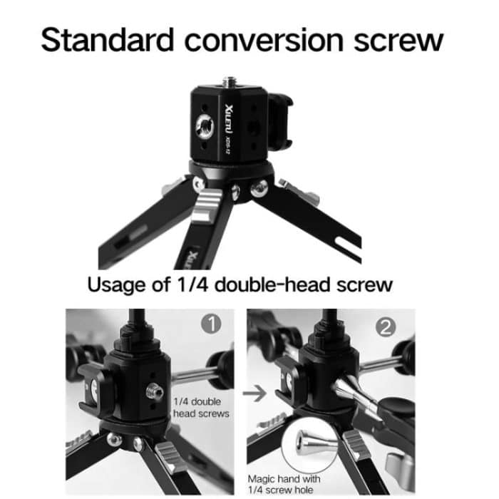 XILETU Stativschraube Lochadapter mit Kaltschuh 3/8 Zoll 1/4 Zoll Gewindelöcher ARRI Positionierungsloch – Bild 5