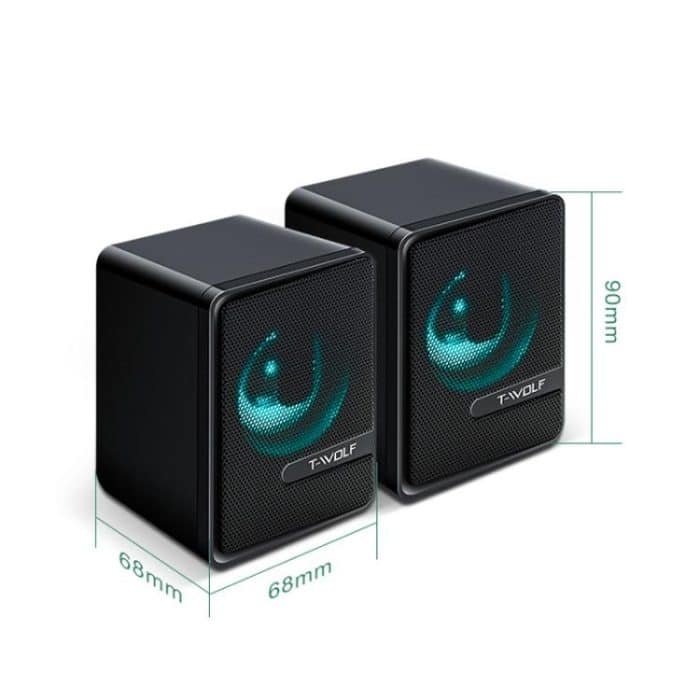 T-WOLF S3 USB/3.5mm Desktop Speakers For Phone / PC / Laptop Dual Diaphragm Subwoofer Sound System, S3 – Bild 8