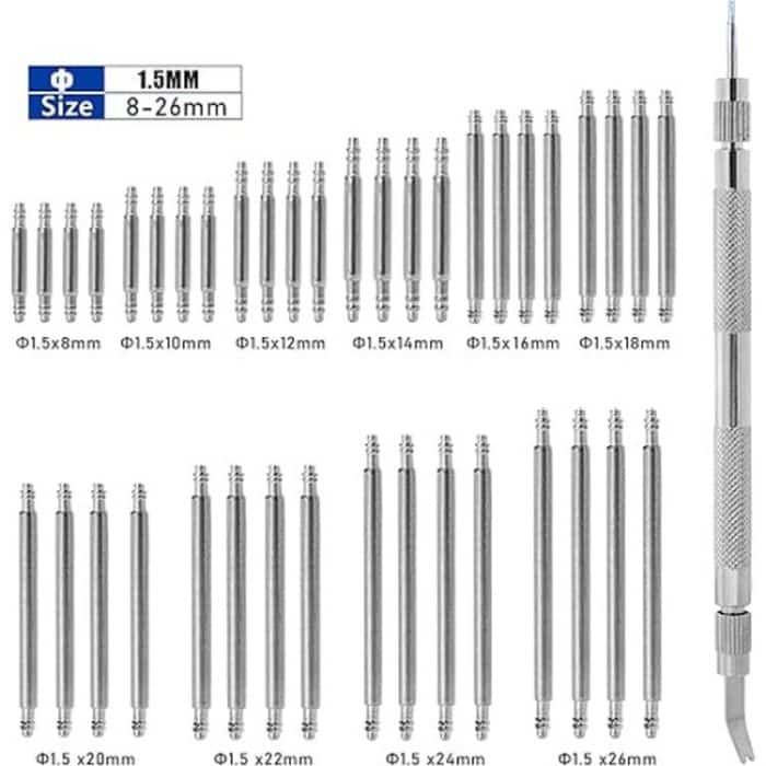 Watch Repair Tools Raw Lugs Watch Shaft Combination Set, 41pcs / Set – Bild 2